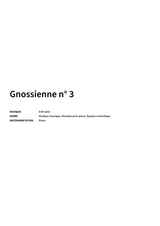 Gnossienne n° 3 - Title Page