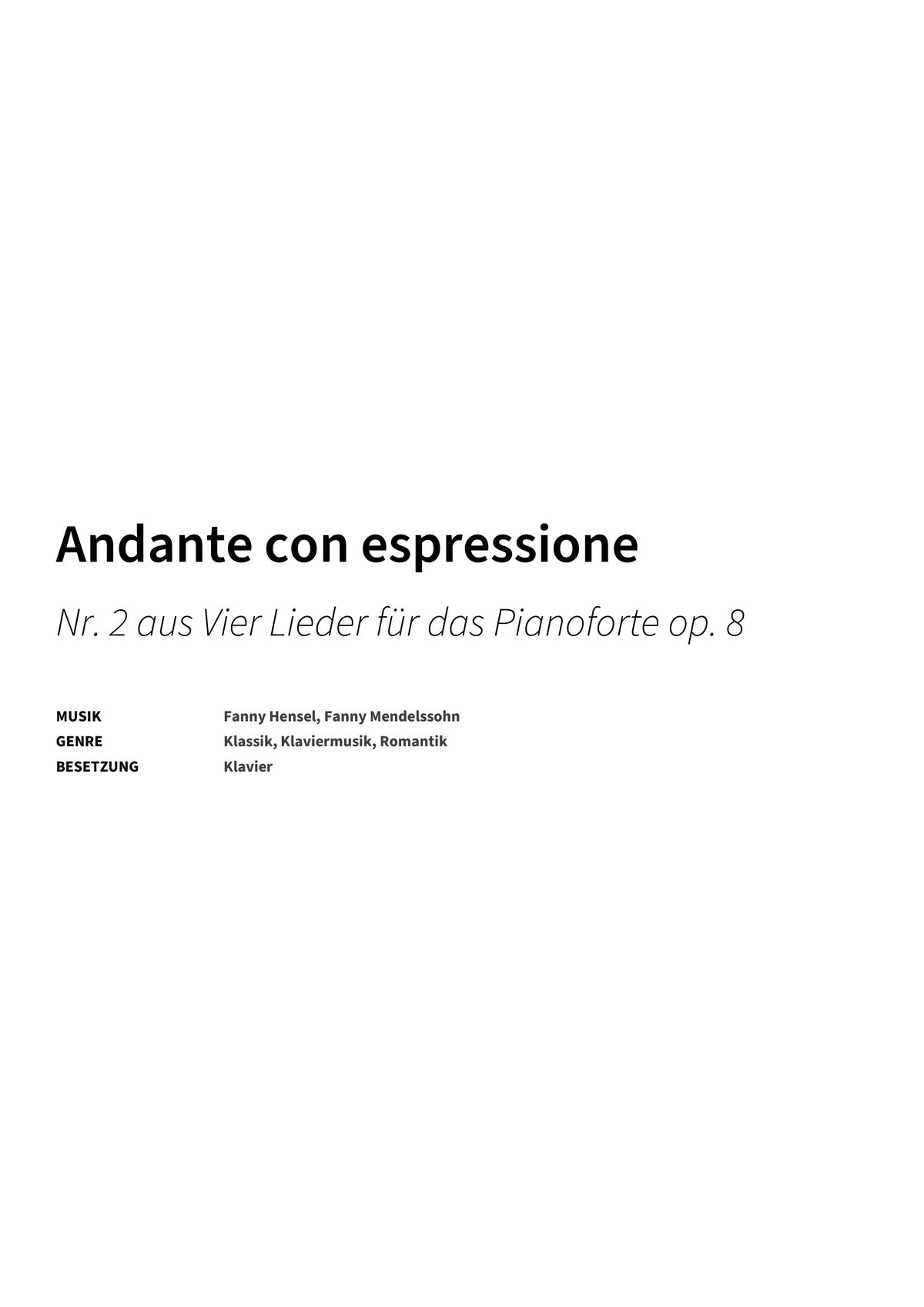 Andante con espressione - Title Page