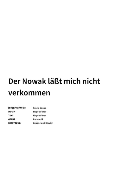 Der Nowak läßt mich nicht verkommen - Title Page