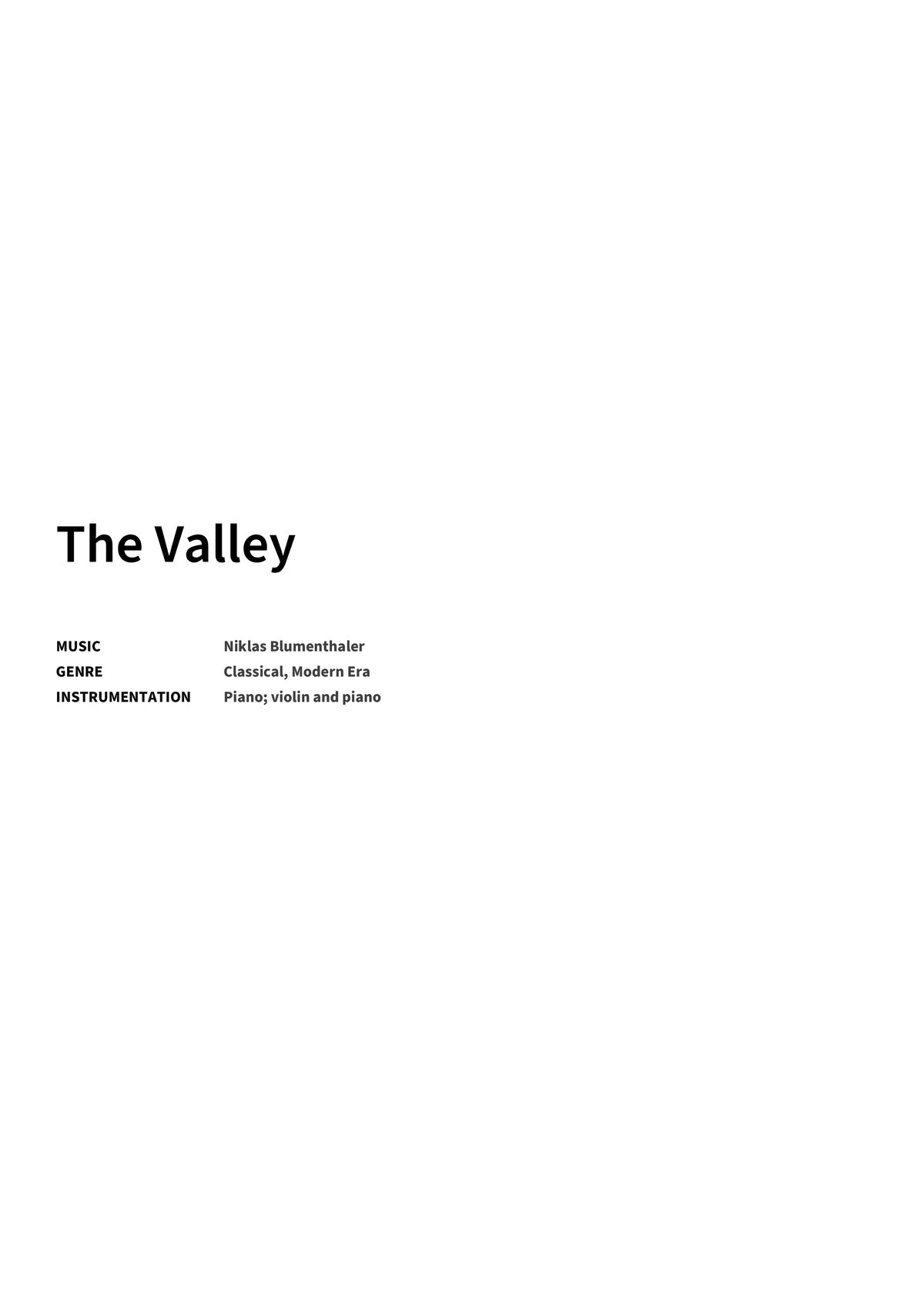 The Valley - Title Page