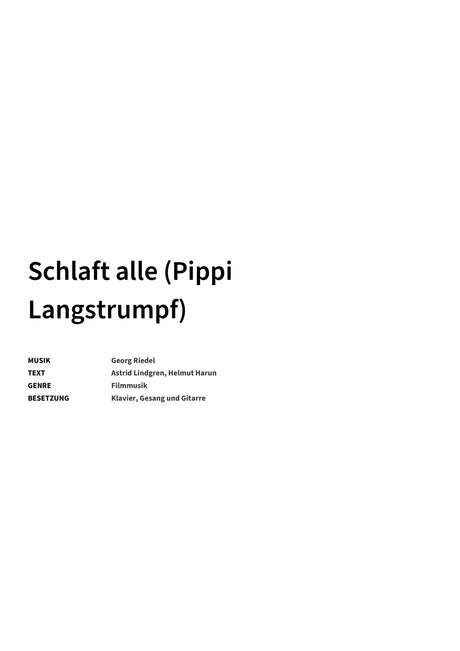 Schlaft alle (Pippi Langstrumpf) - Title Page