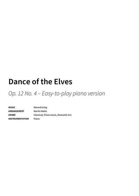 Dance of the Elves - Title Page