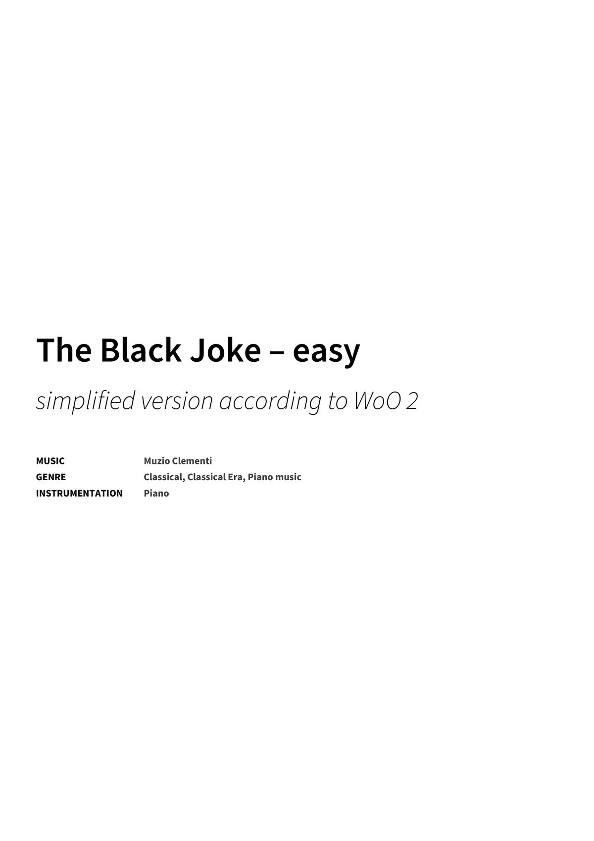 The Black Joke – easy - Title Page