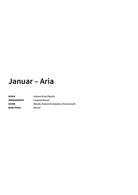Januar – Aria - Title Page