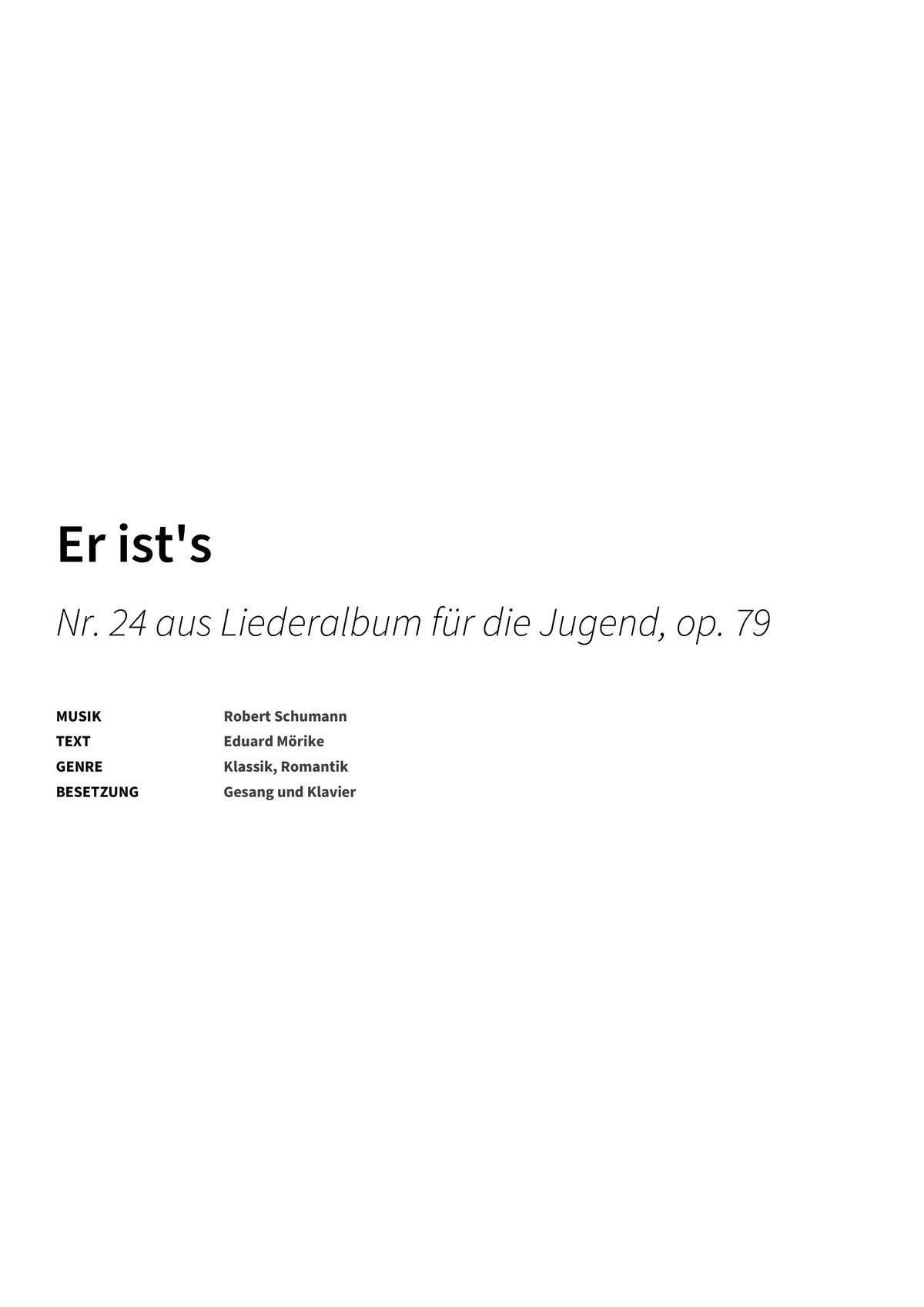 Er ist's - Title Page