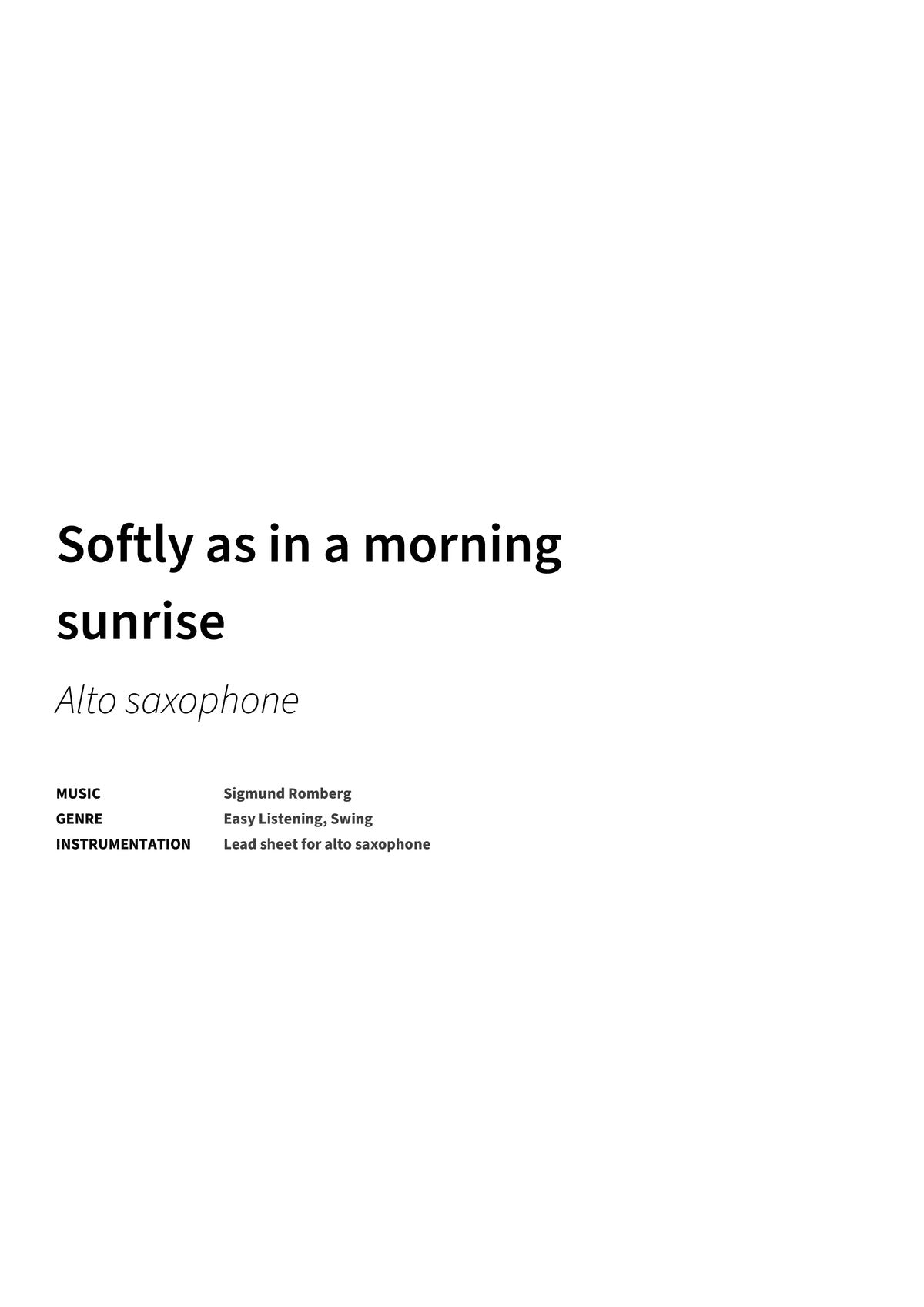 Softly as in a morning sunrise - Title Page