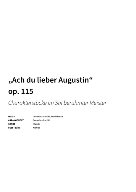 „Ach du lieber Augustin“ op. 115 - Title Page