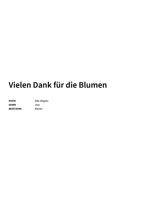 Vielen Dank für die Blumen - Title Page