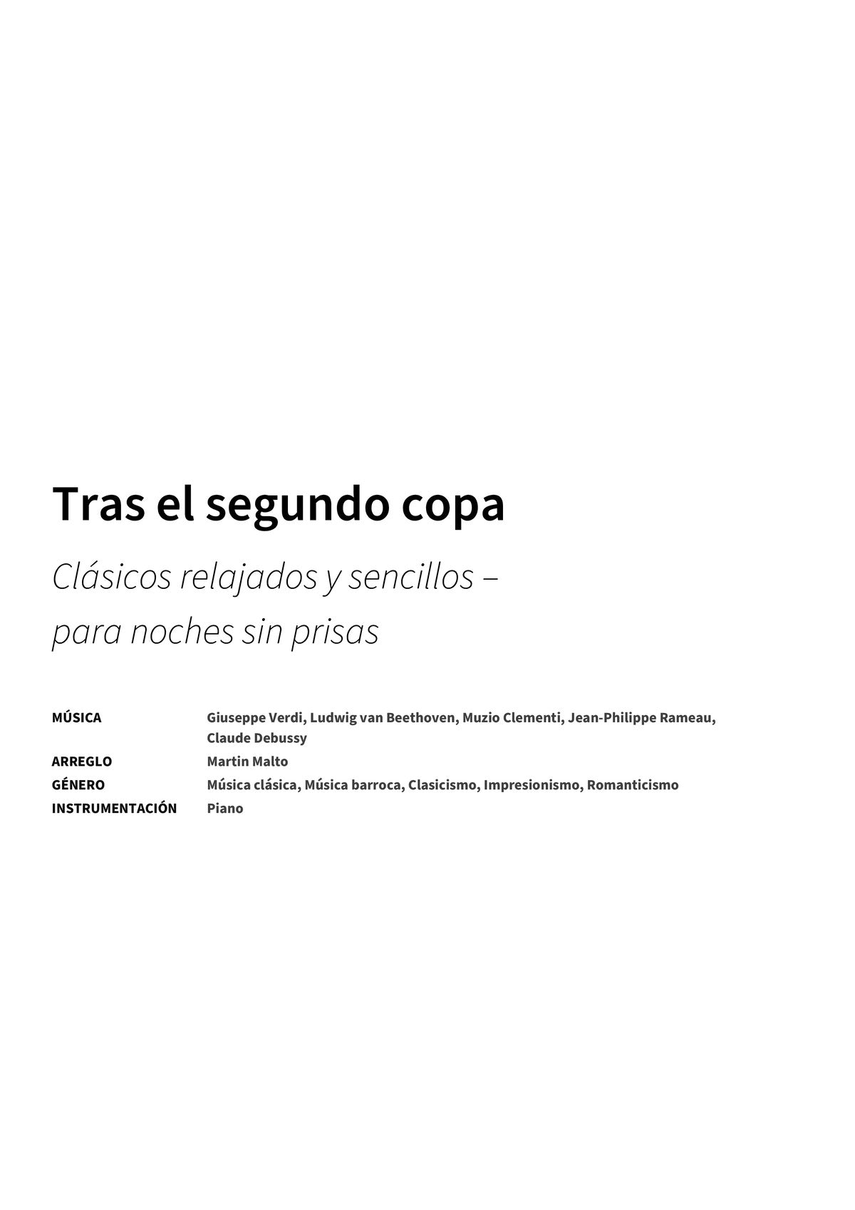 Tras el segundo copa - Title Page