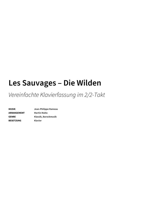 Les Sauvages – Die Wilden - Title Page