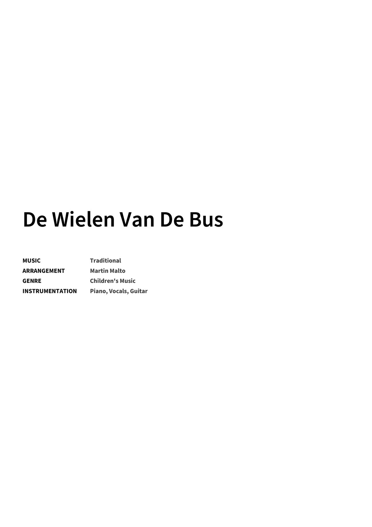 De Wielen Van De Bus - Title Page
