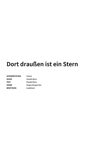 Dort draußen ist ein Stern - Title Page