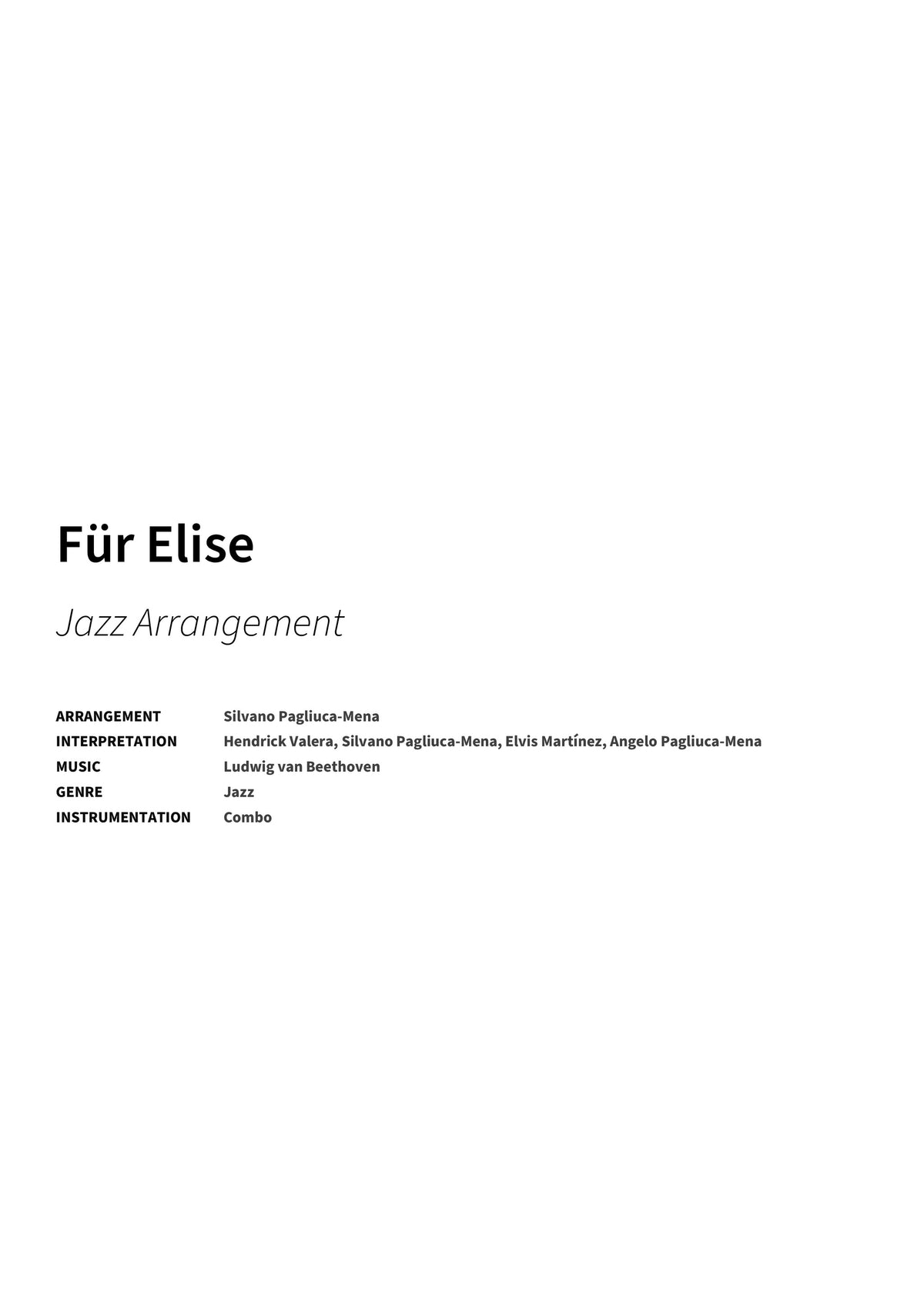 Für Elise - Title Page