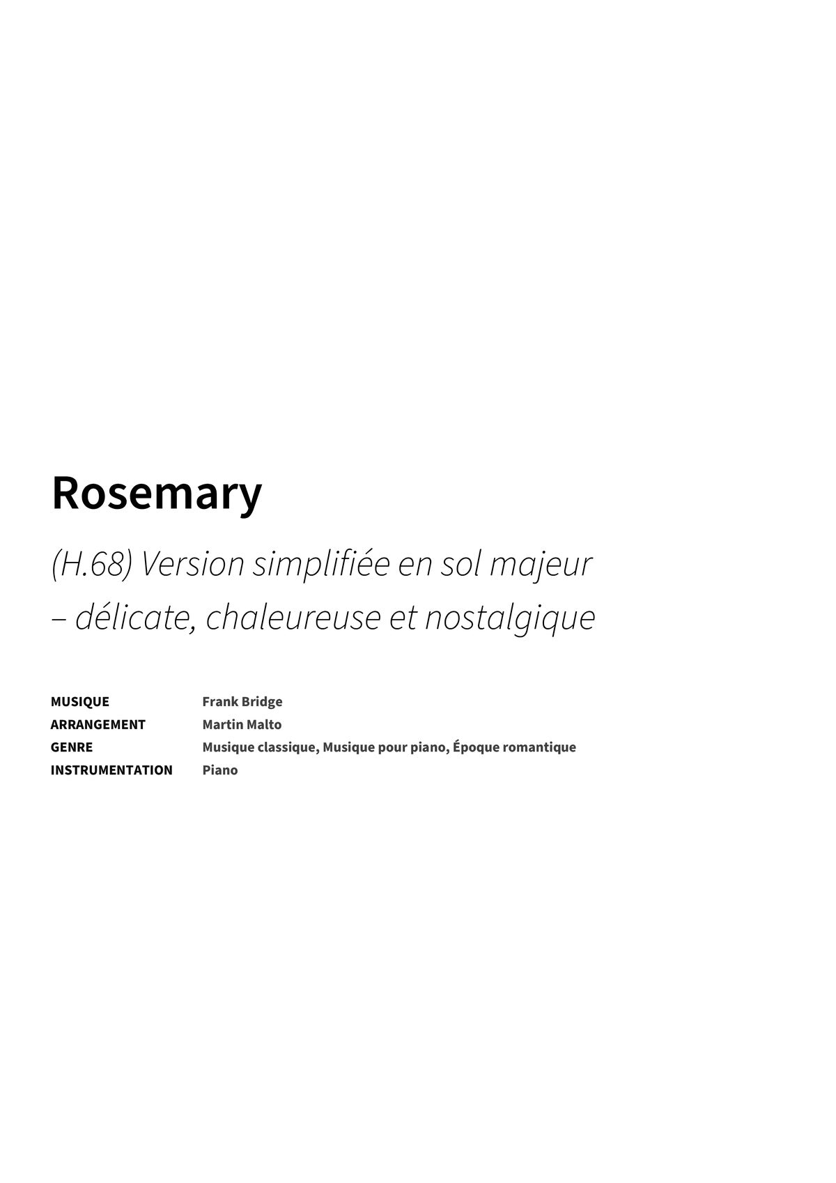 Rosemary - Title Page