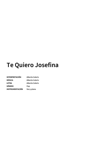 Te Quiero Josefina - Title Page