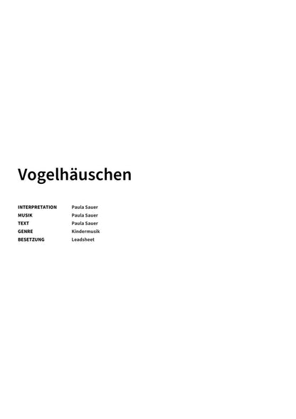 Vogelhäuschen - Title Page