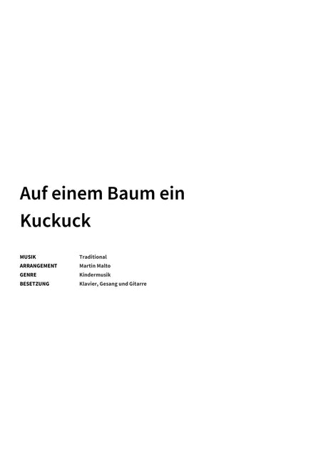 Auf einem Baum ein Kuckuck - Title Page