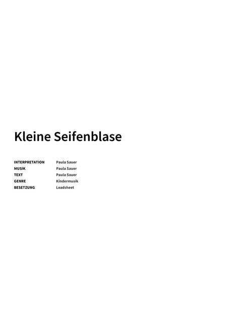 Kleine Seifenblase - Title Page