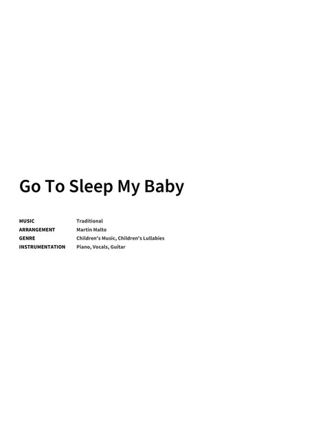 Go To Sleep My Baby - Title Page