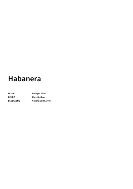 Habanera - Title Page