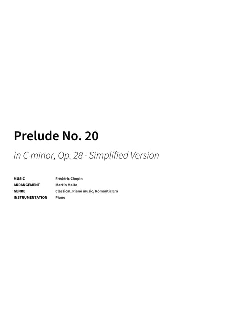 Prelude No. 20 - Title Page