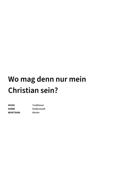 Wo mag denn nur mein Christian sein? - Title Page