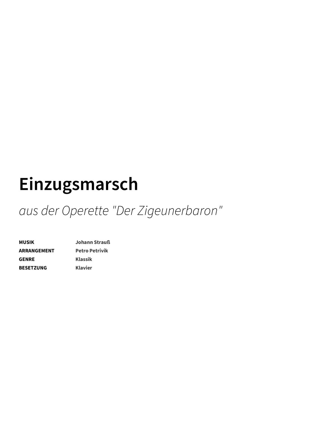 Einzugsmarsch - Title Page