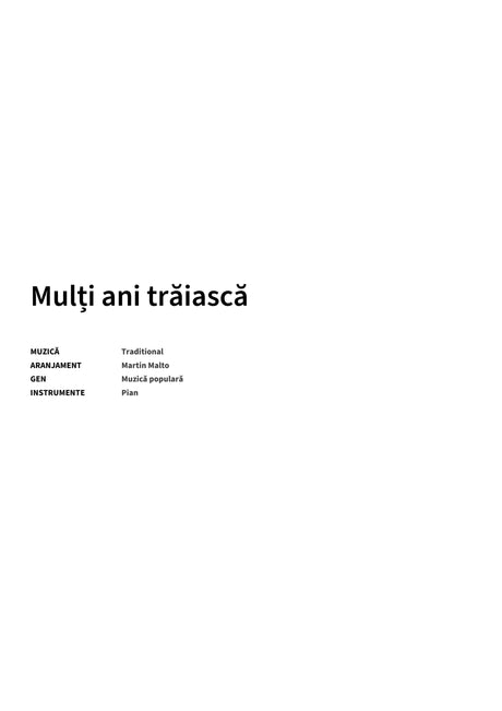 Mulți ani trăiască - Title Page