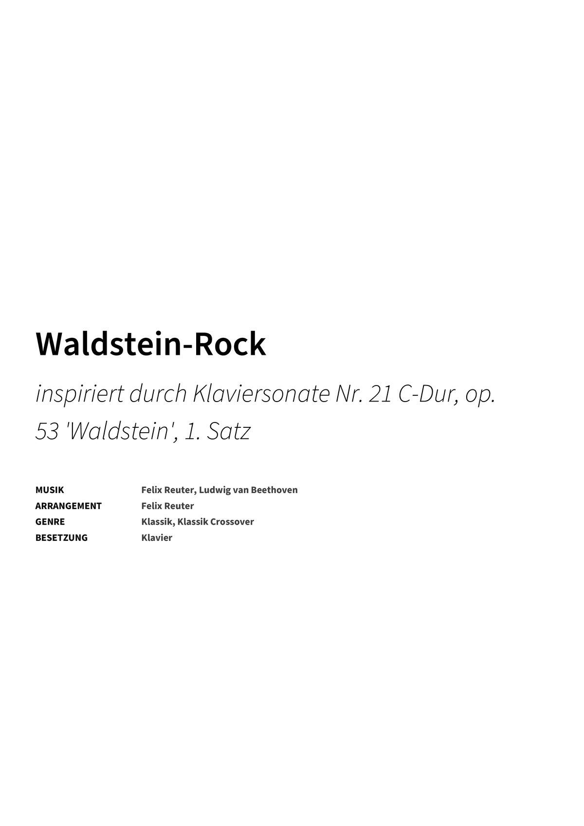 Waldstein-Rock - Title Page