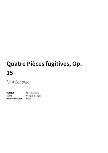 Quatre Pièces fugitives, Op. 15 - Title Page