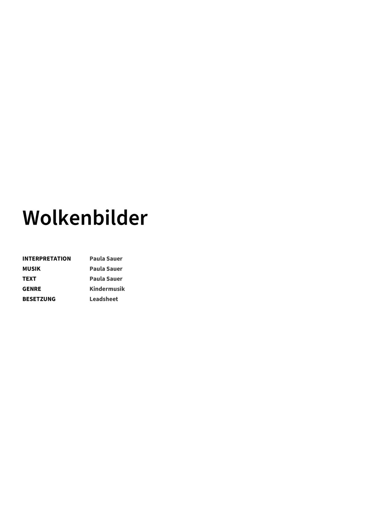 Wolkenbilder - Title Page
