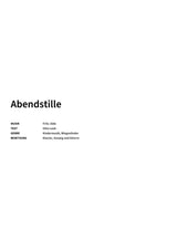 Abendstille - Title Page