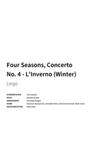 Four Seasons, Concerto No. 4 - L'Inverno (Winter) - Title Page