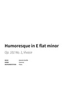 Humoresque in E flat minor - Title Page