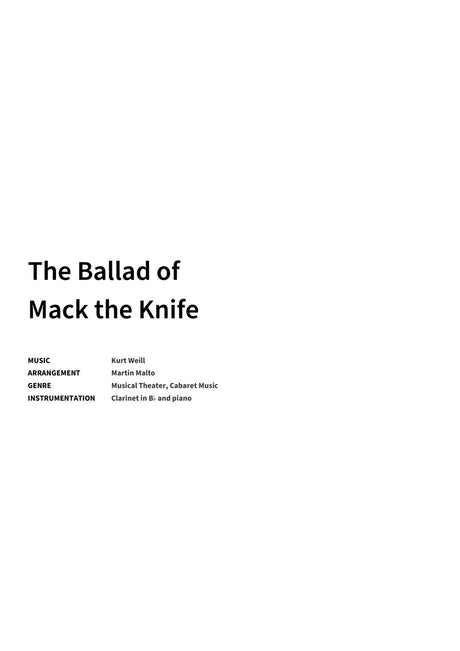 The Ballad of Mack the Knife - Title Page