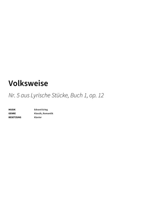 Volksweise - Title Page