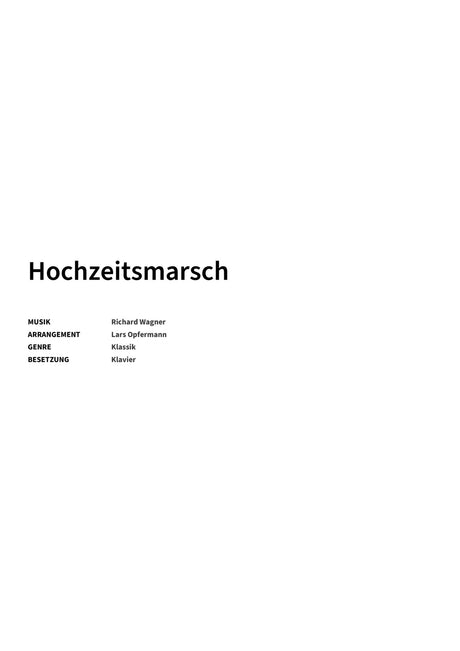 Hochzeitsmarsch - Title Page