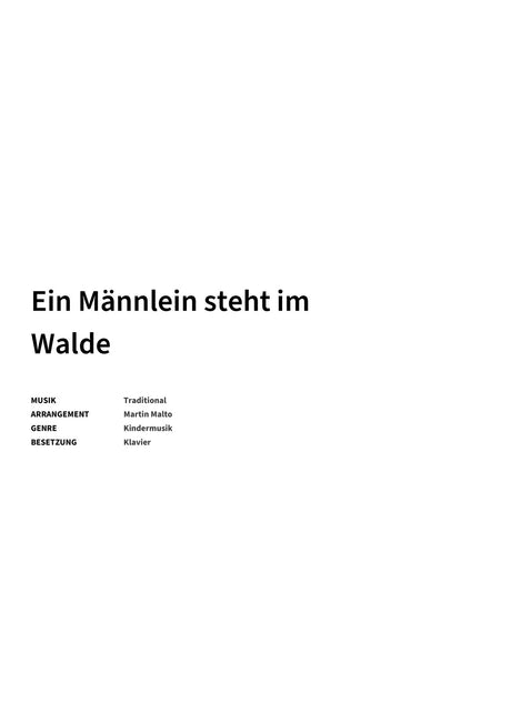 Ein Männlein steht im Walde - Title Page