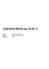 Lied ohne Worte op. 62 Nr. 2 - Title Page