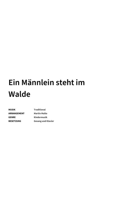 Ein Männlein steht im Walde - Title Page