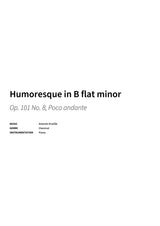 Humoresque in B flat minor - Title Page