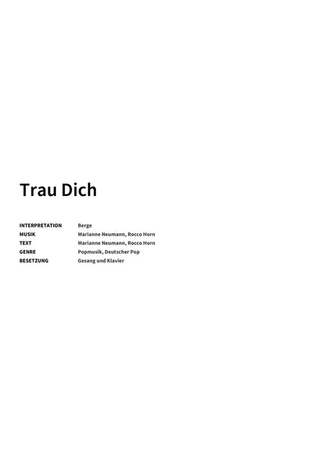 Trau Dich - Title Page