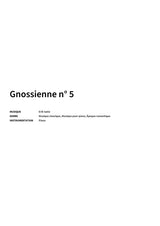 Gnossienne n° 5 - Title Page