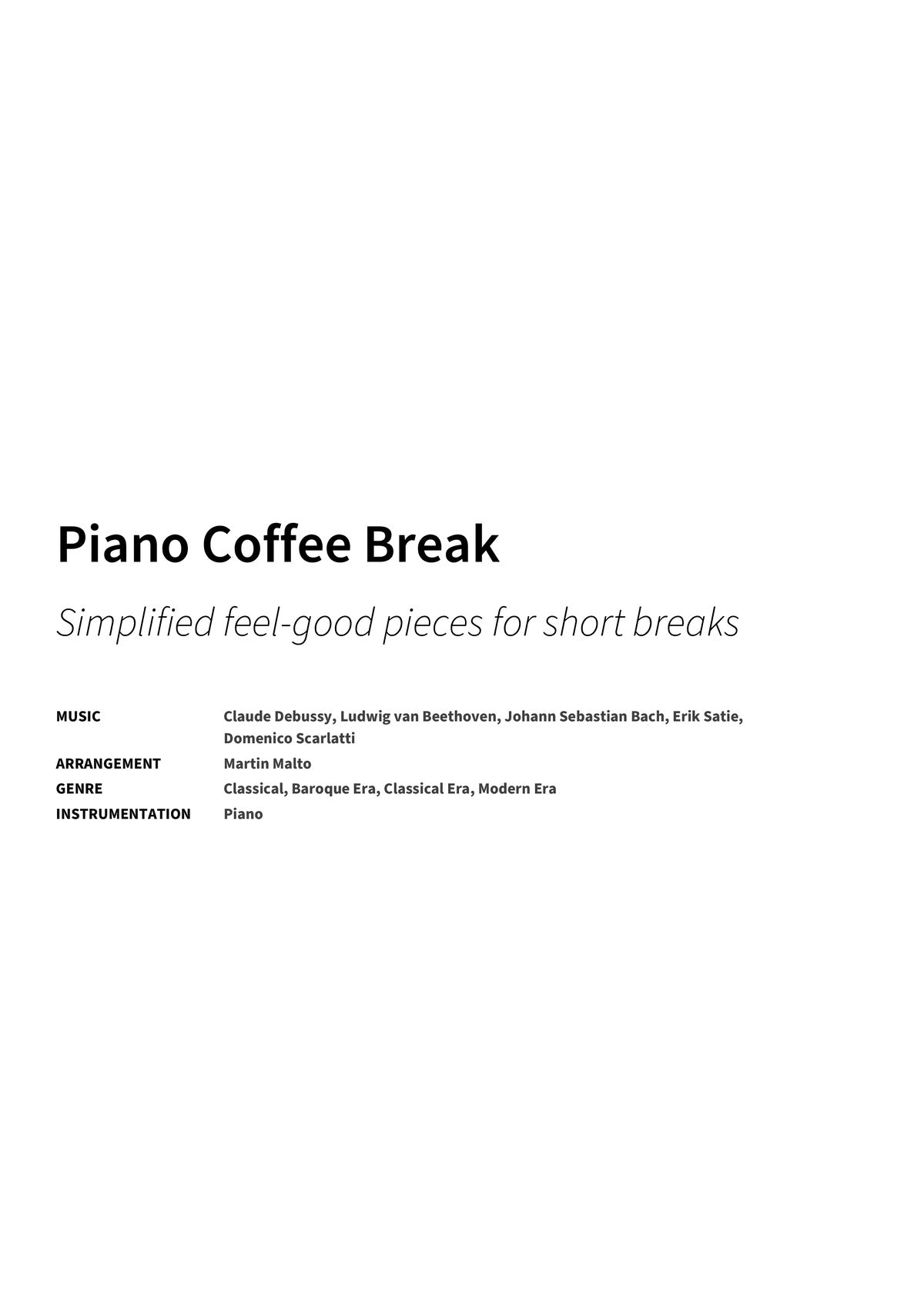 Piano Coffee Break - Title Page