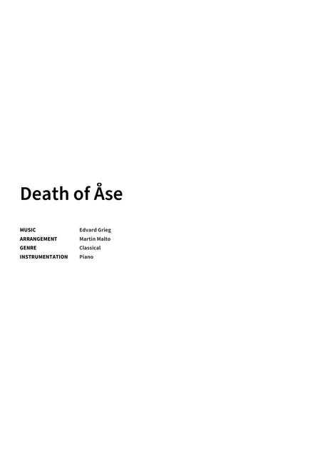 Death of Åse - Title Page