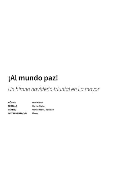 ¡Al mundo paz! - Title Page