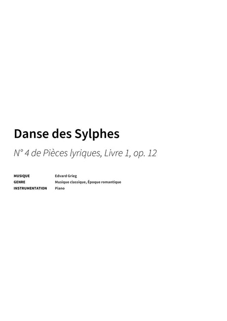 Danse des Sylphes - Title Page