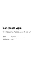 Canção do vigia - Title Page