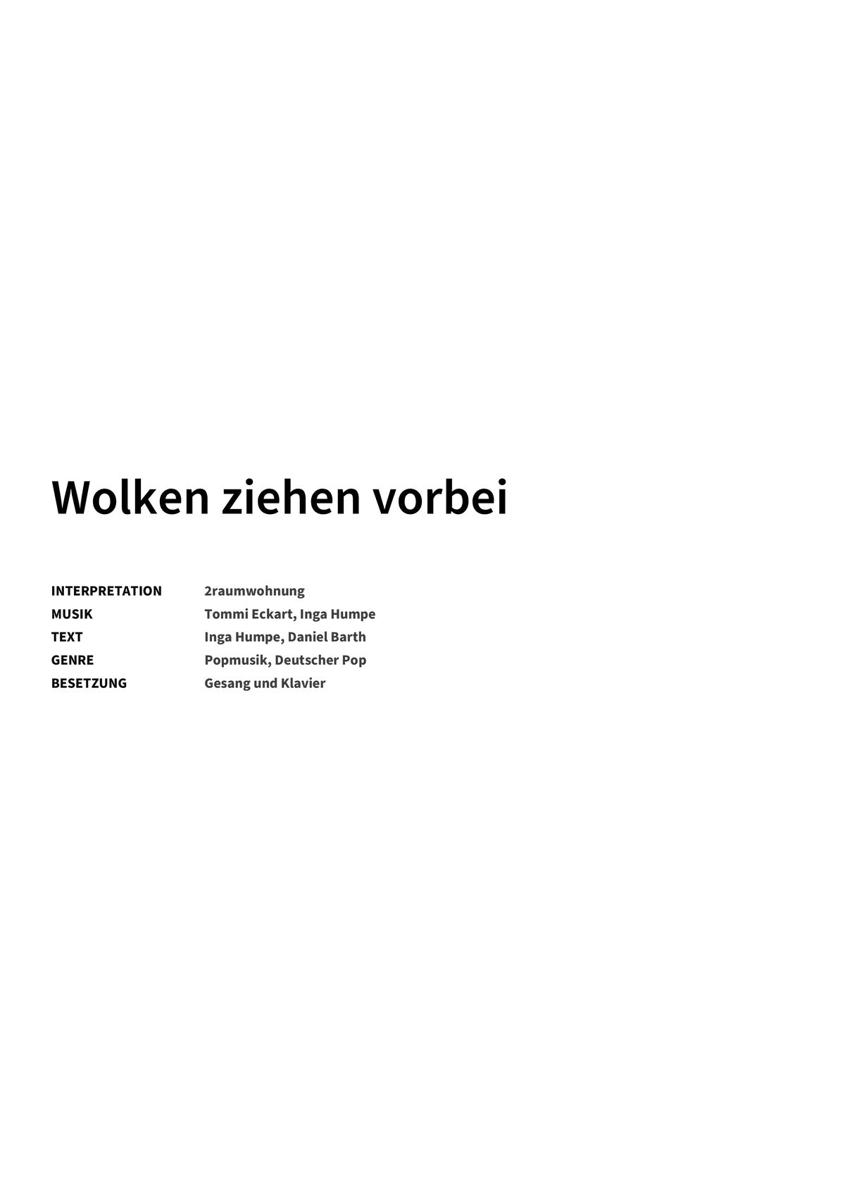 Wolken ziehen vorbei - Title Page