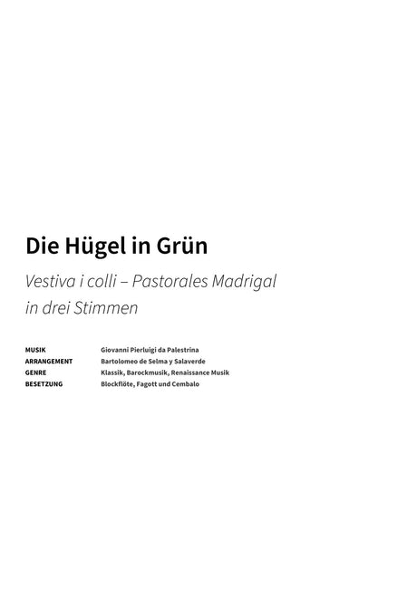 Die Hügel in Grün - Title Page